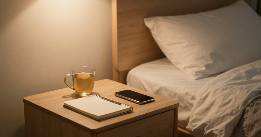 睡眠の質を改善するための夜のリラックス習慣のイメージ