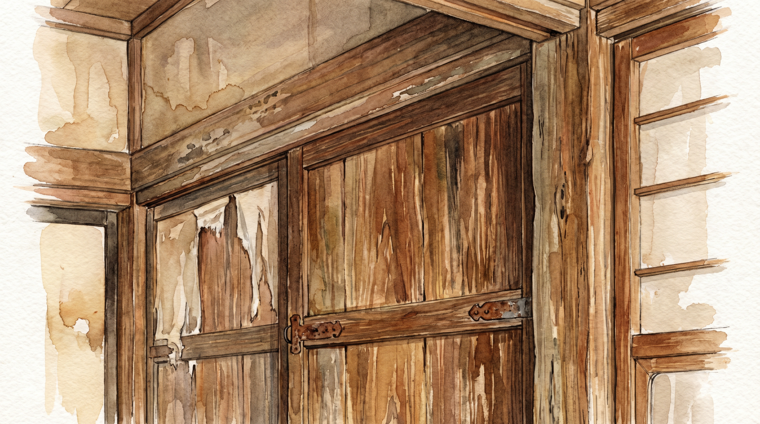 古い建具や木材の味わい深い質感