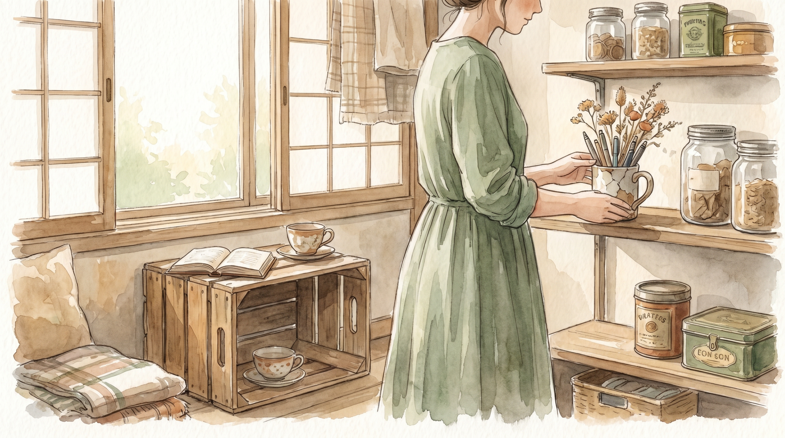 古いものを再利用した部屋の模様替え