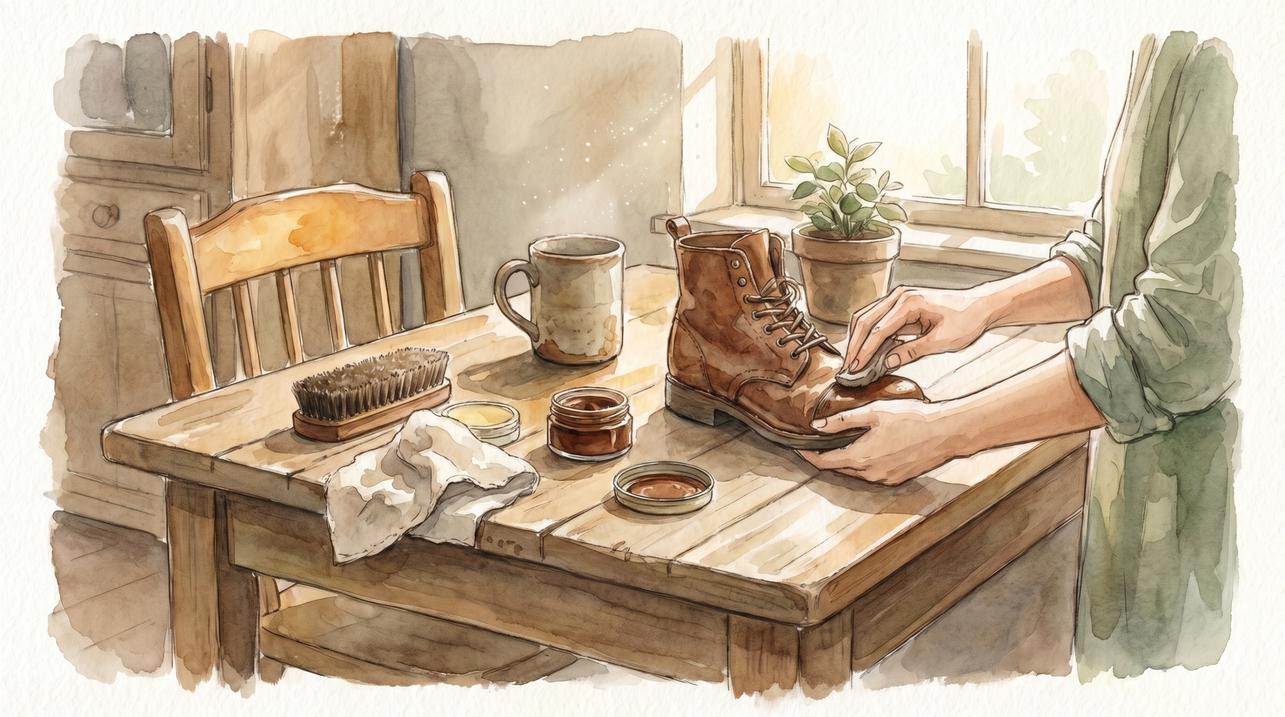 靴磨きと手入れの道具