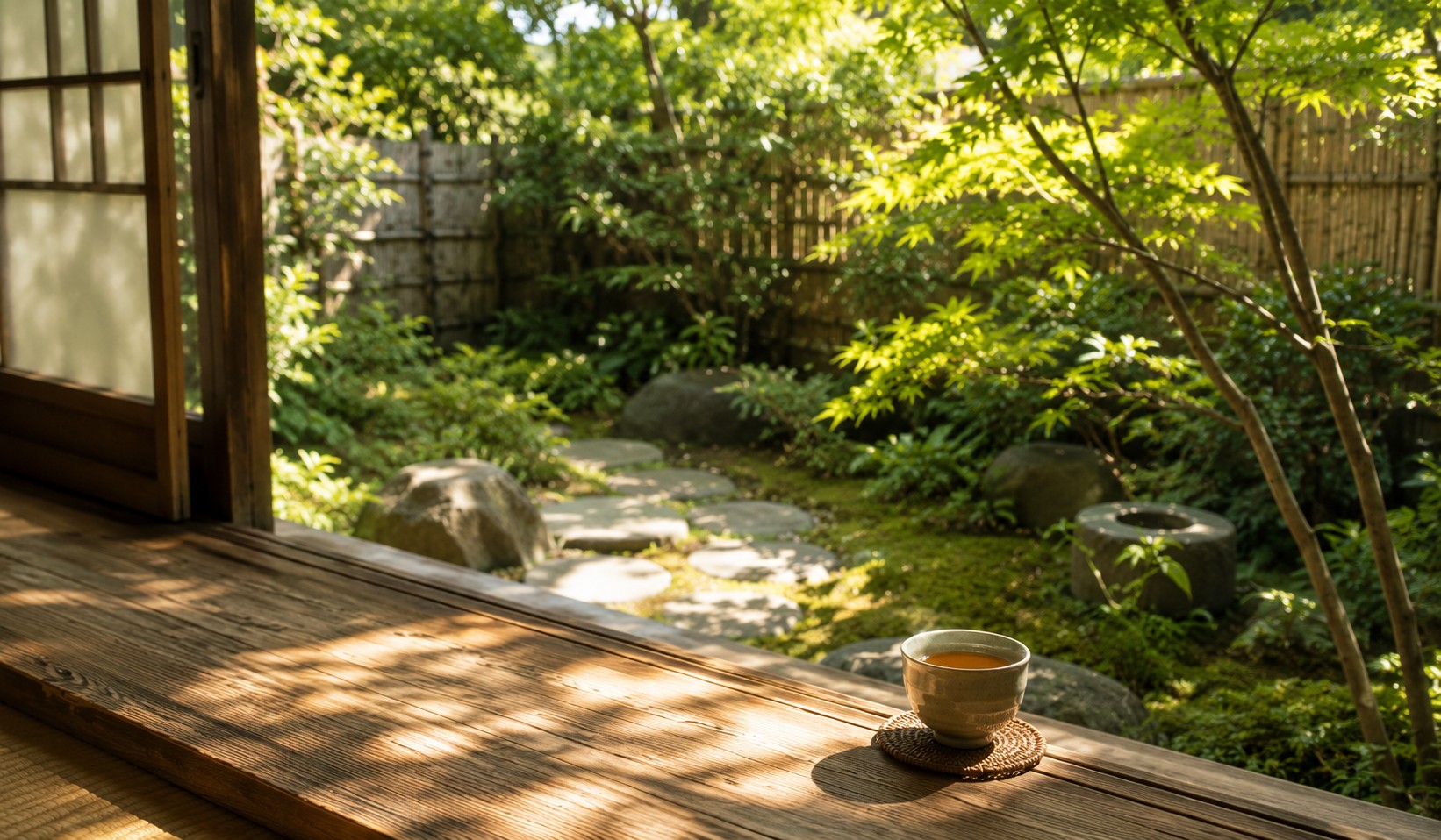 縁側から見える夏の庭と、ひとりの時間
